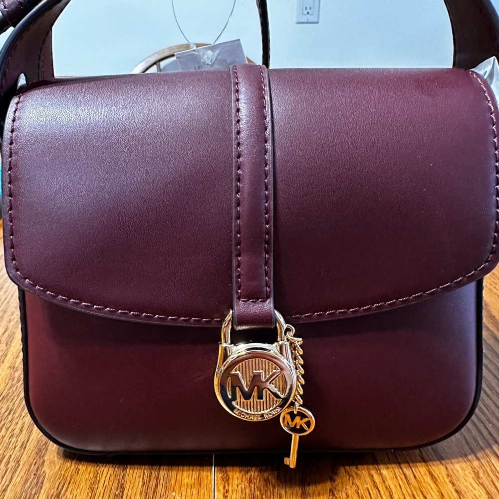 NEW Michael Kors Burgundy Leather Crossbody Bag